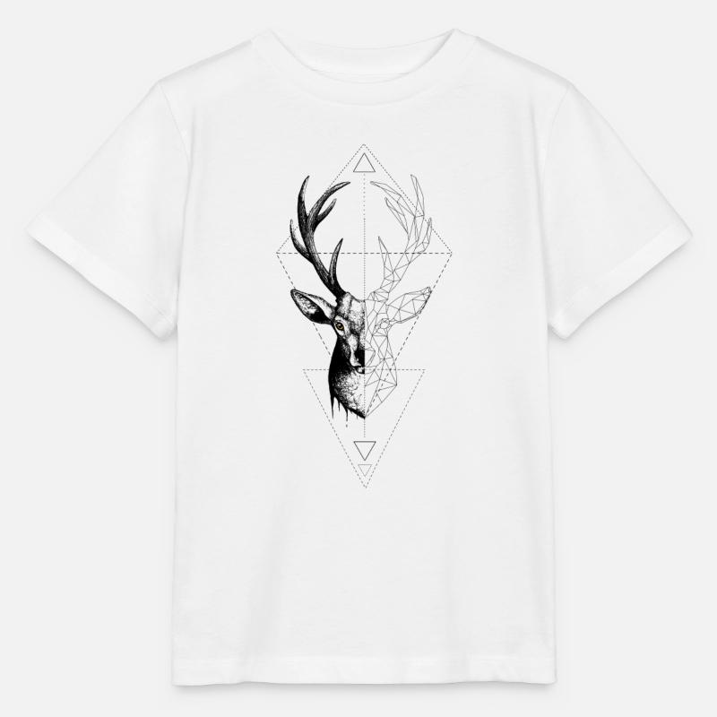 HIRSCH GEOMETRISCH - Stanley/Stella Kinder T-Shirt MINI CREATOR  - Weiß