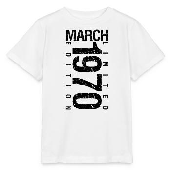 Anniversaire Mars 1970 Mars né en Mars - T-shirt bio MINI CREATOR Stanley/Stella Enfant - blanc - Devant - Maike (125cm)