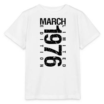 Anniversaire Mars 1976 Mars né en Mars - T-shirt bio MINI CREATOR Stanley/Stella Enfant - blanc - Devant - Maike (125cm)