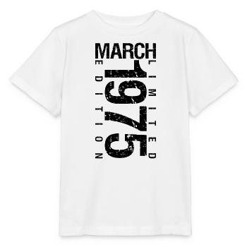 Anniversaire Mars 1975 Mars né en Mars - T-shirt bio MINI CREATOR Stanley/Stella Enfant - blanc - Devant - Maike (125cm)