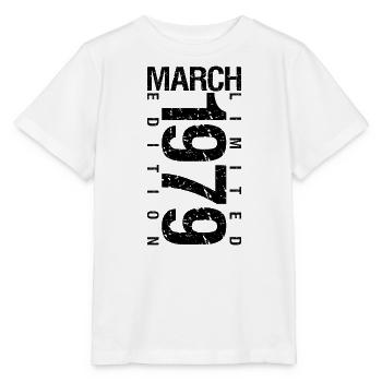 Anniversaire Mars 1979 Mars né en Mars - T-shirt bio MINI CREATOR Stanley/Stella Enfant - blanc - Devant - Maike (125cm)