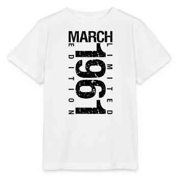 Anniversaire Mars 1961 Mars né en Mars - T-shirt bio MINI CREATOR Stanley/Stella Enfant - blanc - Devant - Maike (125cm)