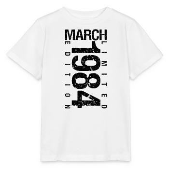 Anniversaire Mars 1984 Mars né en Mars - T-shirt bio MINI CREATOR Stanley/Stella Enfant - blanc - Devant - Maike (125cm)