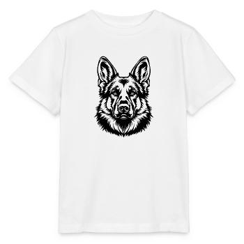 Schäferhund Hund Hundekopf - Stanley/Stella Kinder T-Shirt MINI CREATOR  - Weiß - Vorne - Maike (125cm)
