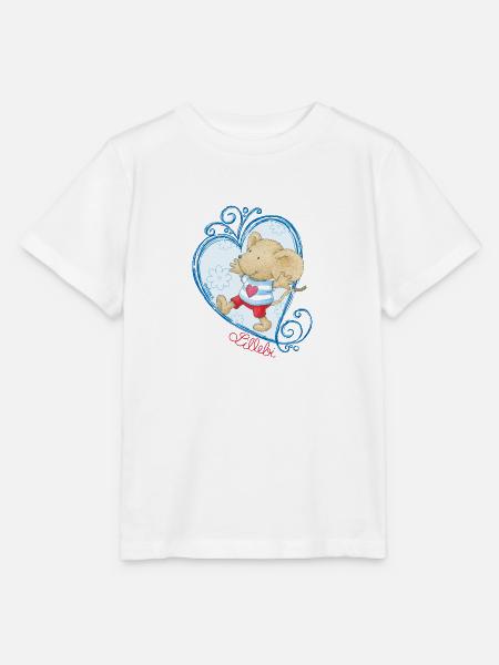 Lillebi Herz blau - Stanley/Stella Kinder T-Shirt MINI CREATOR - Weiß