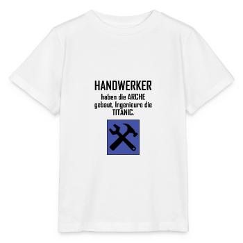 Handwerker haben die ARCHE gebaut - Stanley/Stella Kinder T-Shirt MINI CREATOR  - Weiß - Vorne - Maike (125cm)
