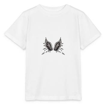 ailes d’ange, ailes, aquarelle, gris, ailes d’ange - T-shirt bio MINI CREATOR Stanley/Stella Enfant - blanc - Devant - Maike (125cm)