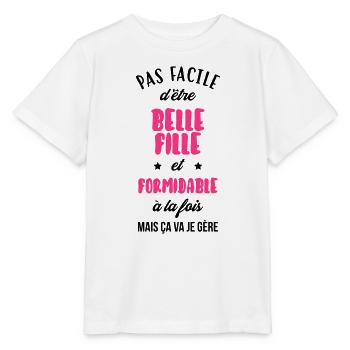 belle-fille / beau-fils / beau fils / belle fille - T-shirt bio MINI CREATOR Stanley/Stella Enfant - blanc - Devant - Maike (125cm)