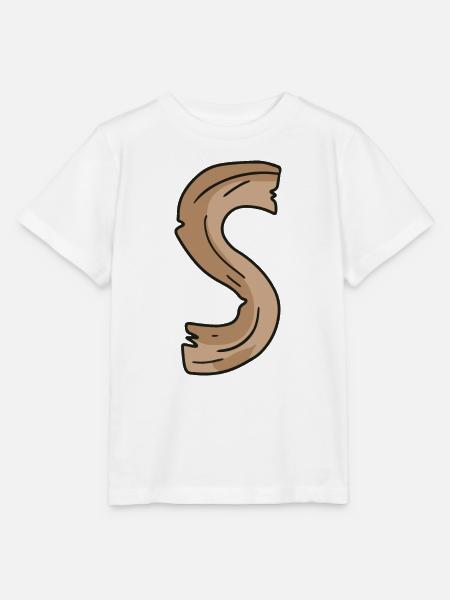 Buchstabe S Holz Holzbuchstabe Name - Stanley/Stella Kinder T-Shirt MINI CREATOR  - Weiß
