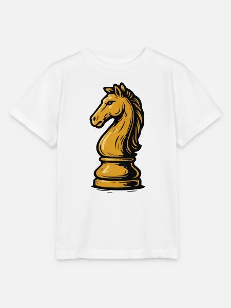 Pferd Schach Figur - Stanley/Stella Kinder T-Shirt MINI CREATOR - Weiß