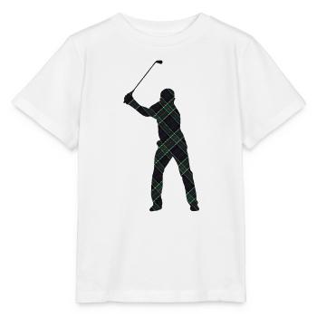 Tartan-Golfer-Schwung-Silhouette - Stanley/Stella Kinder T-Shirt MINI CREATOR  - Weiß - Vorne - Maike (125cm)
