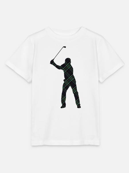 Tartan-Golfer-Schwung-Silhouette - Stanley/Stella Kinder T-Shirt MINI CREATOR - Weiß