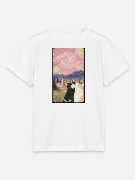 Katzen unter dem Sternenhimmel - Stanley/Stella Kinder T-Shirt MINI CREATOR - Weiß