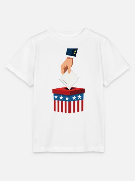 Wahlurne in Rot Weiß Blau mit Sternen - Stanley/Stella Kinder T-Shirt MINI CREATOR - Weiß