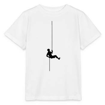 Kletterer Silhouette abseilen klettern T-Shirts - Stanley/Stella Kinder T-Shirt MINI CREATOR  - Weiß - Vorne - Maike (125cm)