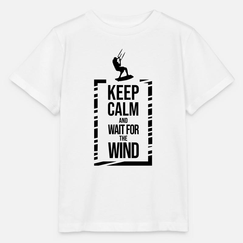 Restez calme et attendez le vent - Kitesurf - T-shirt bio MINI CREATOR Stanley/Stella Enfant - blanc