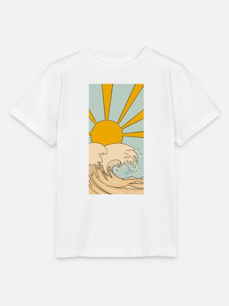 Sun and Waves - Stanley/Stella Kinder T-Shirt MINI CREATOR - Weiß