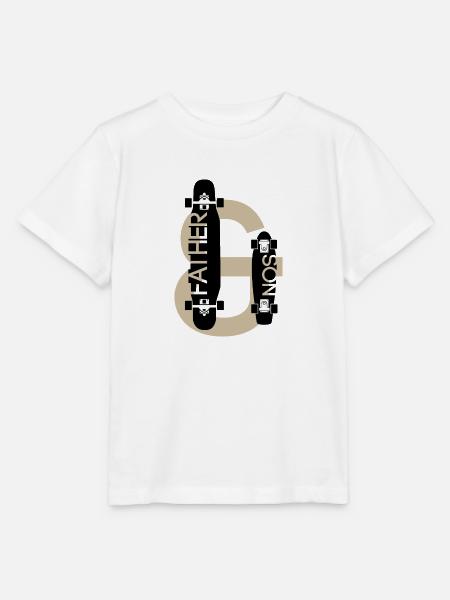 Vater und Sohn Skateboarding - Stanley/Stella Kinder T-Shirt MINI CREATOR - Weiß