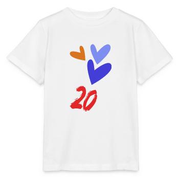 20. 20 ANS. 20e ANNIVERSAIRE. ANNIVERSAIRE 20 ANS. - T-shirt bio MINI CREATOR Stanley/Stella Enfant - blanc - Devant - Maike (125cm)
