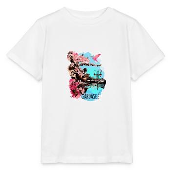 lake garda,illustration,landscape, italy,watercolour - Stanley/Stella MINI CREATOR Kids’ T-Shirt - white - Front - Maike (125cm)