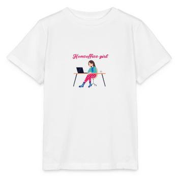 bureau à domicile fille, bureau à domicile, travail, bureau - T-shirt bio MINI CREATOR Stanley/Stella Enfant - blanc - Devant - Maike (125cm)