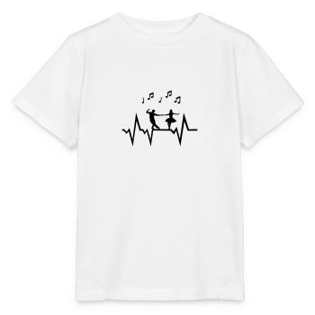 Dancer & Heartbeat with music notes - T-shirt bio MINI CREATOR Stanley/Stella Enfant - blanc - Devant - Maike (125cm)