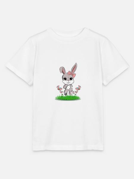 Hase mit Haarschleife - Stanley/Stella Kinder T-Shirt MINI CREATOR - Weiß