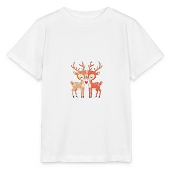 Deer Couple Love Couple In Love - Stanley/Stella MINI CREATOR Kids’ T-Shirt - white - Front - Maike (125cm)