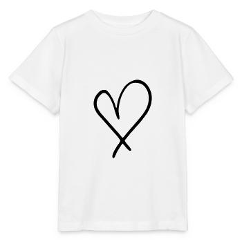 Herz Emoji Skizze - Stanley/Stella Kinder T-Shirt MINI CREATOR  - Weiß - Vorne - Maike (125cm)