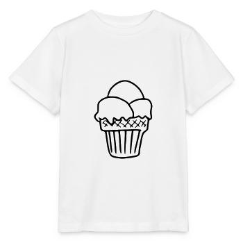 Emoji Eiscreme Skizze Eis Sticker - Stanley/Stella Kinder T-Shirt MINI CREATOR  - Weiß - Vorne - Maike (125cm)