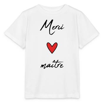 MAÎTRE. MAITRE. MERCI. MERCI MAÎTRE. MAITRE. COEUR - T-shirt bio MINI CREATOR Stanley/Stella Enfant - blanc - Devant - Maike (125cm)