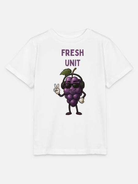 FRESH UNIT Traube mit Kopfhörern - Stanley/Stella Kinder T-Shirt MINI CREATOR - Weiß