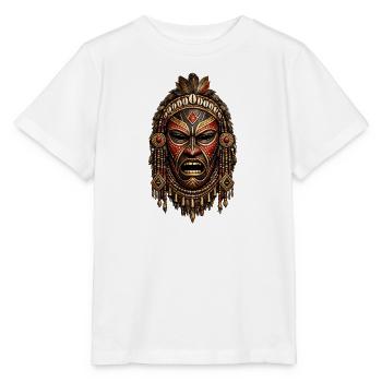 Tribal FeuerMaske mit Federn - Stanley/Stella Kinder T-Shirt MINI CREATOR  - Weiß - Vorne - Maike (125cm)