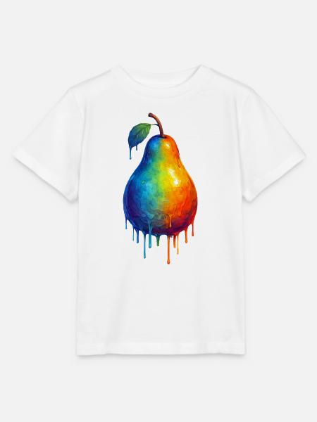 Birne mit buntem Farbverlauf - Stanley/Stella Kinder T-Shirt MINI CREATOR - Weiß