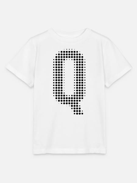 Buchstabe Q – Punktmuster Initial Design - Stanley/Stella Kinder T-Shirt MINI CREATOR - Weiß