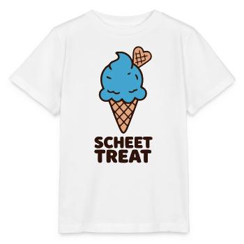 Blaue Eiscreme Schriftzug - Stanley/Stella Kinder T-Shirt MINI CREATOR  - Weiß - Vorne - Maike (125cm)