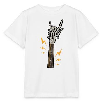 Gitarre Skelett Rock - Stanley/Stella Kinder T-Shirt MINI CREATOR  - Weiß - Vorne - Maike (125cm)