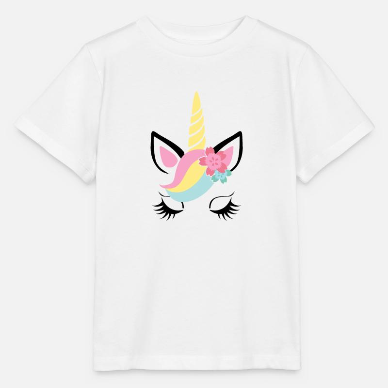 Einhorn Gesicht - Unicorn Face - Kind - Geschenk - Stanley/Stella Kinder T-Shirt MINI CREATOR - Weiß