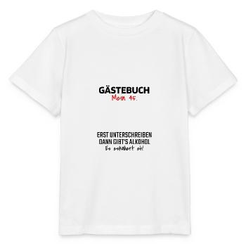 Gästebuch 45. Geburtstag Gästeliste 45 Jahre Shirt - Stanley/Stella Kinder T-Shirt MINI CREATOR  - Weiß - Vorne - Maike (125cm)