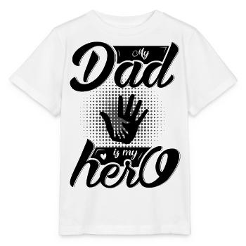Mon père est mon héros, mon père est mon héros - T-shirt bio MINI CREATOR Stanley/Stella Enfant - blanc - Devant - Maike (125cm)
