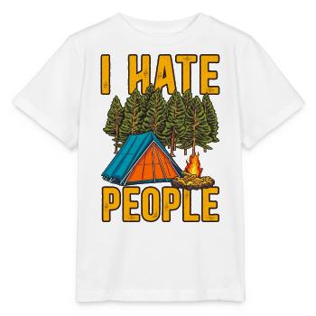 I hate people camping - Stanley/Stella MINI CREATOR Kids’ T-Shirt - white - Front - Maike (125cm)