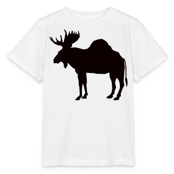 Dromelch, the hybrid of moose and dromedary - Stanley/Stella MINI CREATOR Kids’ T-Shirt - white - Front - Maike (125cm)