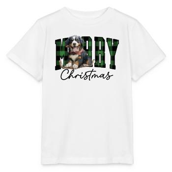 Christmas Bernese mountain dog - Stanley/Stella MINI CREATOR Kids’ T-Shirt - white - Front - Maike (125cm)