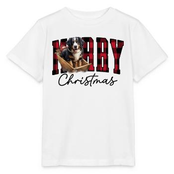 Christmas Bernese mountain dog - Stanley/Stella MINI CREATOR Kids’ T-Shirt - white - Front - Maike (125cm)