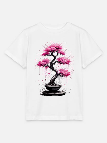 Rosa Bonsai Traum - Stanley/Stella Kinder T-Shirt MINI CREATOR  - Weiß