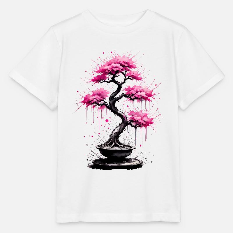 Rêve de bonsaï rose - T-shirt bio MINI CREATOR Stanley/Stella Enfant - blanc