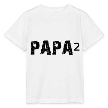 Papa au pouvoir de 2 - Famille - Gay - Homosexualité - T-shirt bio MINI CREATOR Stanley/Stella Enfant - blanc - Devant - Maike (125cm)