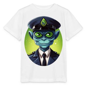Flic extraterrestre - T-shirt bio MINI CREATOR Stanley/Stella Enfant - blanc - Devant - Maike (125cm)