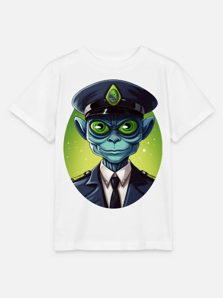 Alien Cop - Stanley/Stella MINI CREATOR Kids’ T-Shirt - white