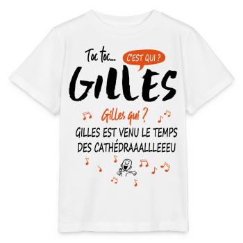 Name Gilles Birthday Gift idea man - Stanley/Stella MINI CREATOR Kids’ T-Shirt - white - Front - Maike (125cm)